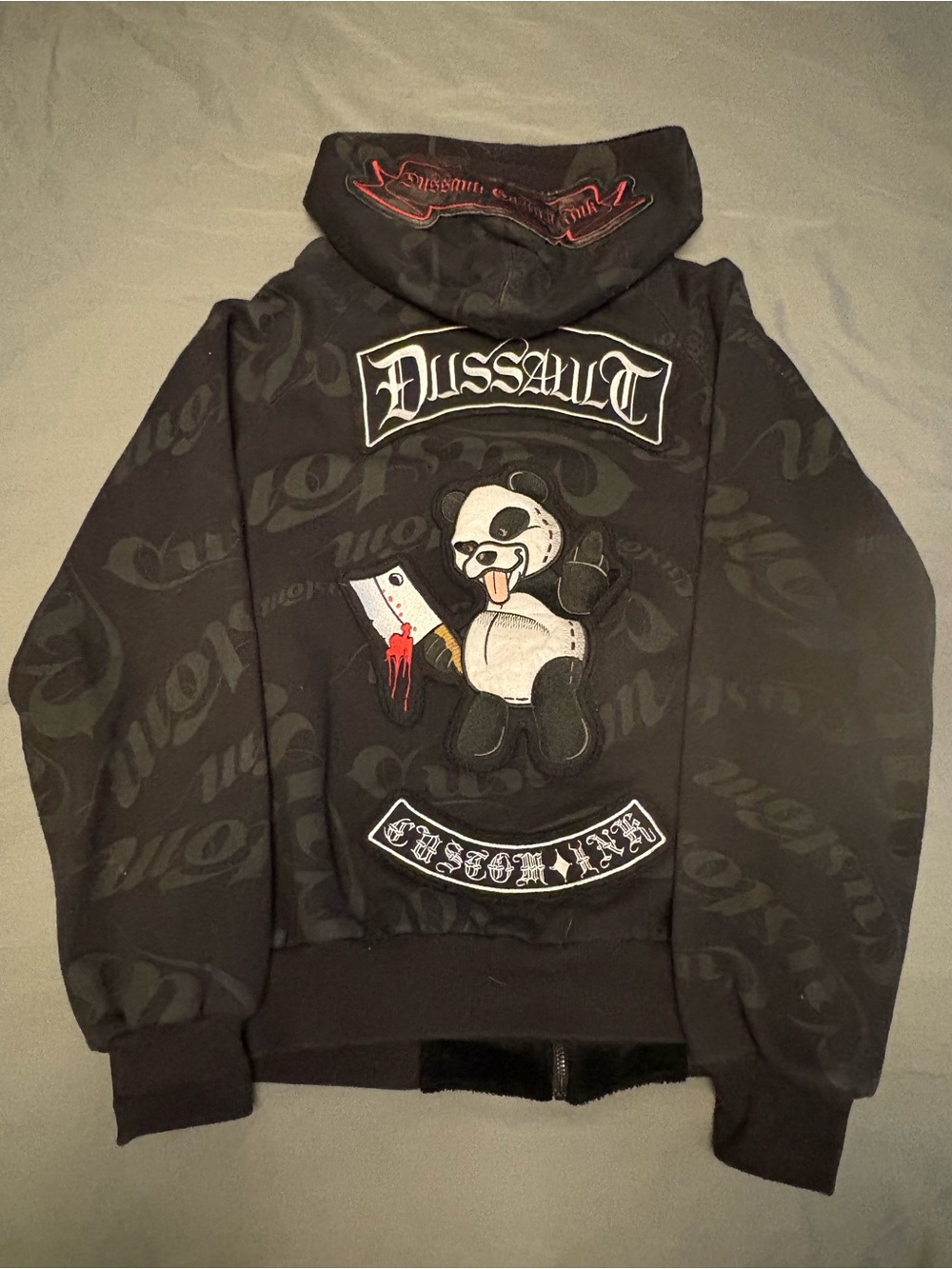Black Dussault Medium Y2K Graphic Panda Hoodie